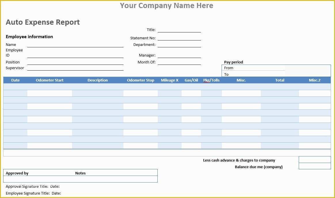 Free Expense Report Template Word Of Auto Expense Report – Word Template – Microsoft Word Templates