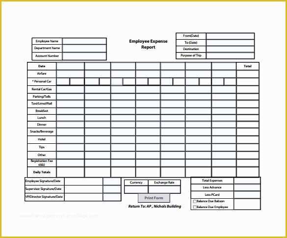 Free Expense Report Template Word Of Expense Report Templates 8 Download Free Documents In