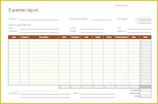 Free Expense Report Template Word Of Expense Report Templates My Business