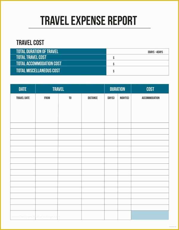 Free Expense Report Template Word Of Travel Expense Template Excel 11 Travel Expense Report