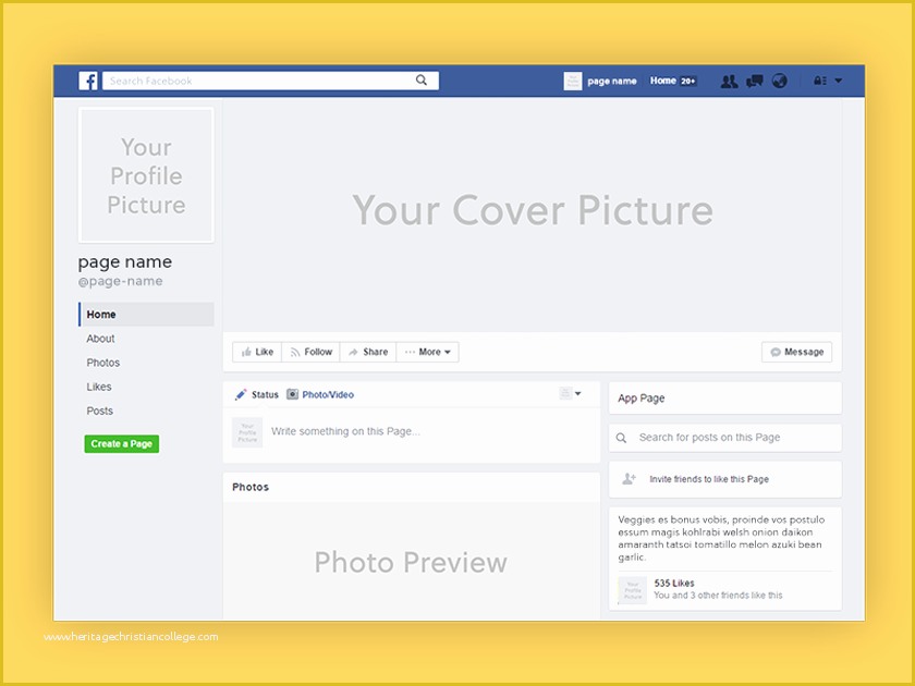 Free Facebook Business Page Template Of Page 2017 Mockup Psd Fluxes Freebies