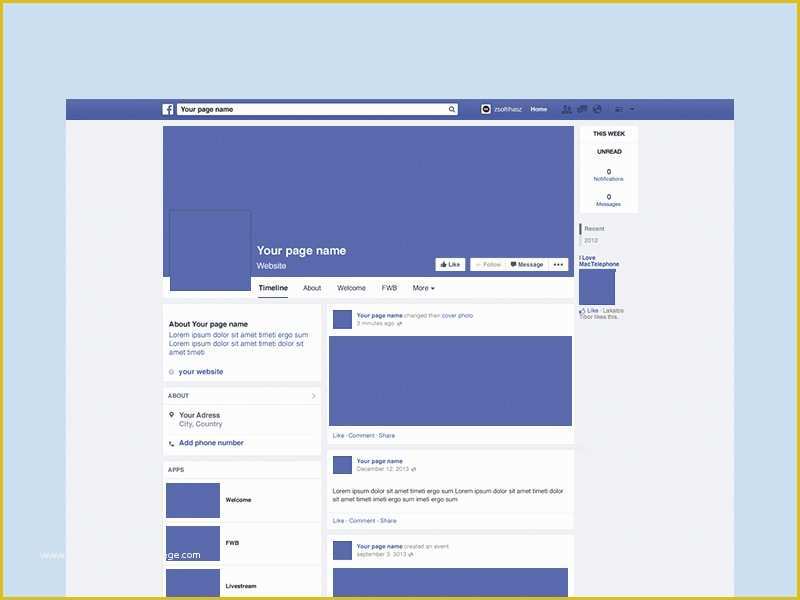 Free Facebook Business Page Template Of Page Mockup Psd Freebie Freebie Supply