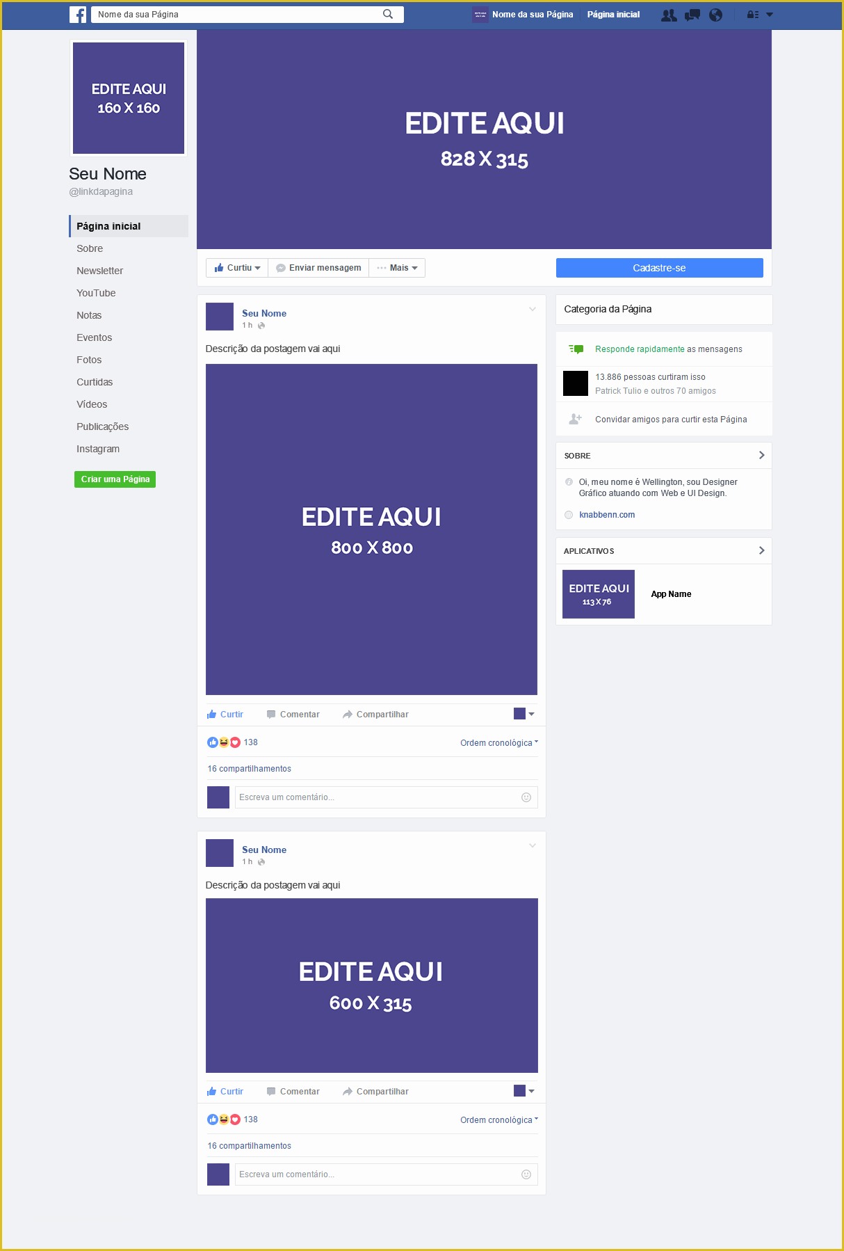 Free Facebook Business Page Template Of Template Do Novo Layout De Página Do Para Download