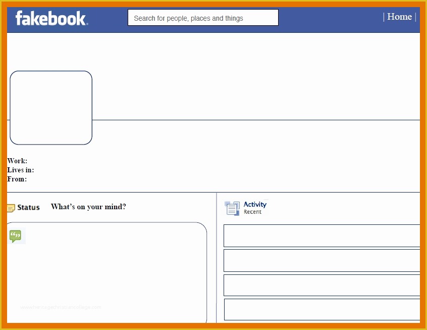 Free Facebook Templates Of 7 8 Fakebook Template
