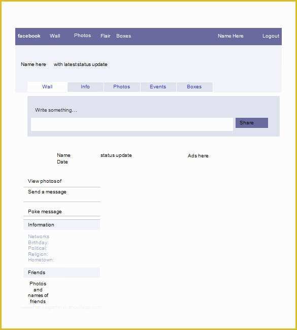 Free Facebook Templates Of Blank Template – 11 Free Word Ppt & Psd