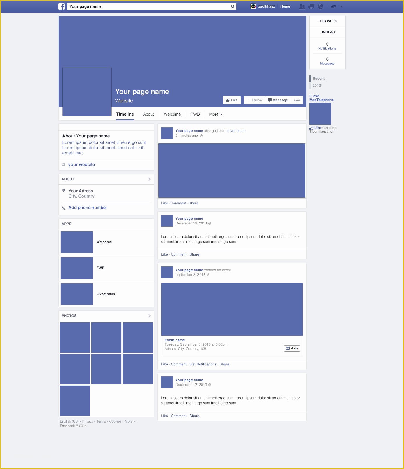 Free Facebook Templates Of Page Mockup 2014 Psd Free Graphics