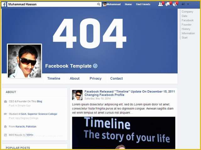 Free Facebook Templates Of Profile A Free Premium Responsive Blogger