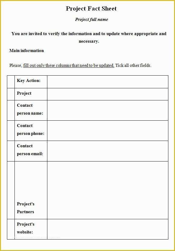 Free Fact Sheet Template Of 17 Fact Sheet Templates – Free Samples Examples &amp; format