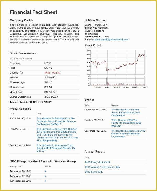 Free Fact Sheet Template Of Fact Sheet Template 19 Free Sample Example format