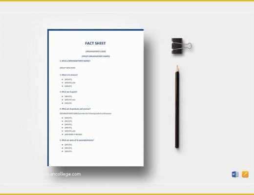 Free Fact Sheet Template Of Fact Sheet Template 24 Free Word Pdf Documents