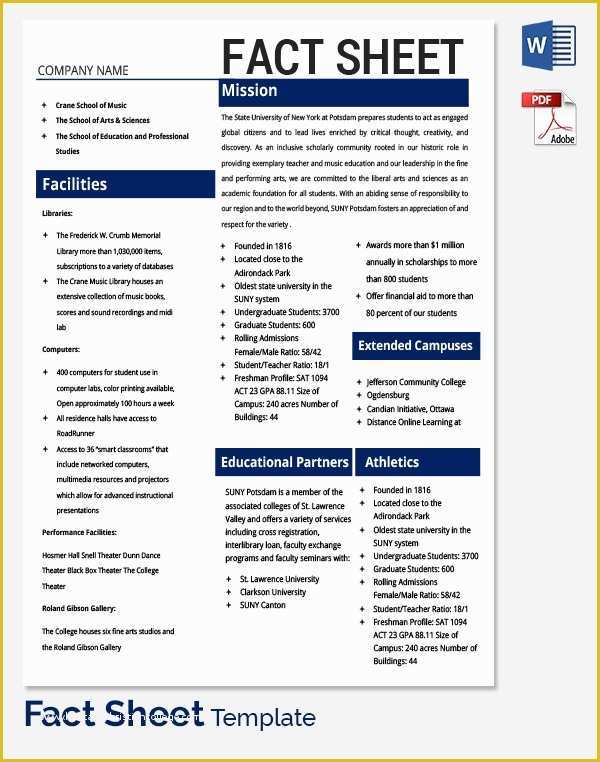 Free Fact Sheet Template Of Sample Fact Sheet Template 21 Free Download Documents