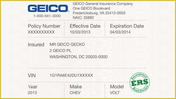 Free Fake Auto Insurance Card Template Of Geico Insurance Ibrizz