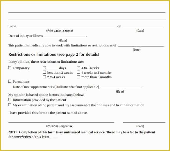 Free Fake Doctors Note Template Download Of 28 Doctors Note Templates Pdf Doc