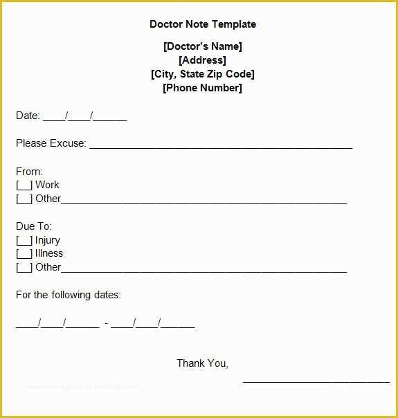 Free Fake Doctors Note Template Download Of 5 Free Fake Doctors Note Templates