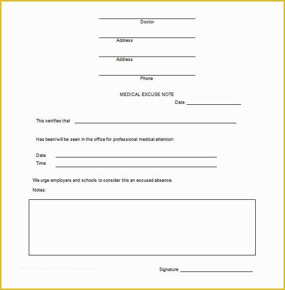 Free Fake Doctors Note Template Download Of Doctor Note Template 6 Free Sample Example format
