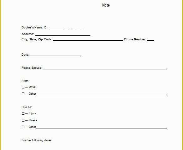 Free Fake Doctors Note Template Download Of Doctors Note Template – 8 Free Word Excel Pdf format