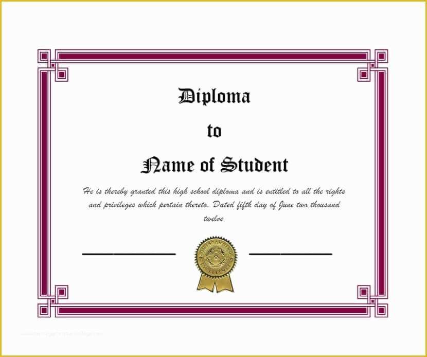 Free Fake High School Diploma Templates Of 30 Real & Fake Diploma Templates High School College