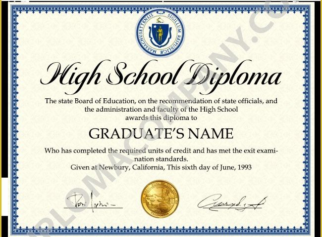 Free Fake High School Diploma Templates Of Fake Usa High School Diploma