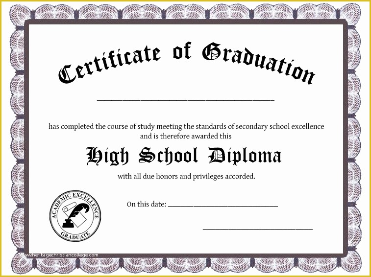 Free Fake High School Diploma Templates Of High School Diploma Template