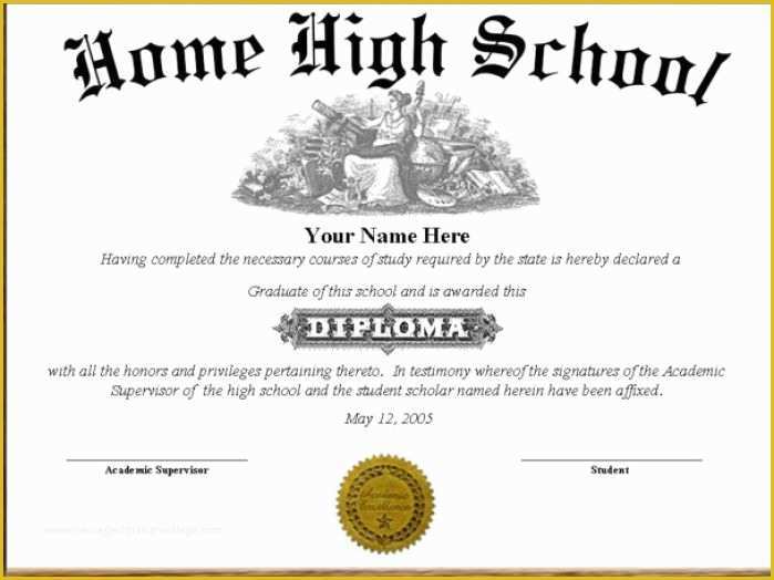 Free Fake High School Diploma Templates Of High School Diploma Template