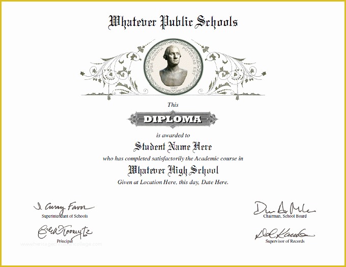 Free Fake High School Diploma Templates Of High School Diploma Template