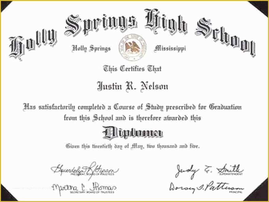 Free Fake High School Diploma Templates Of High School Diploma Template