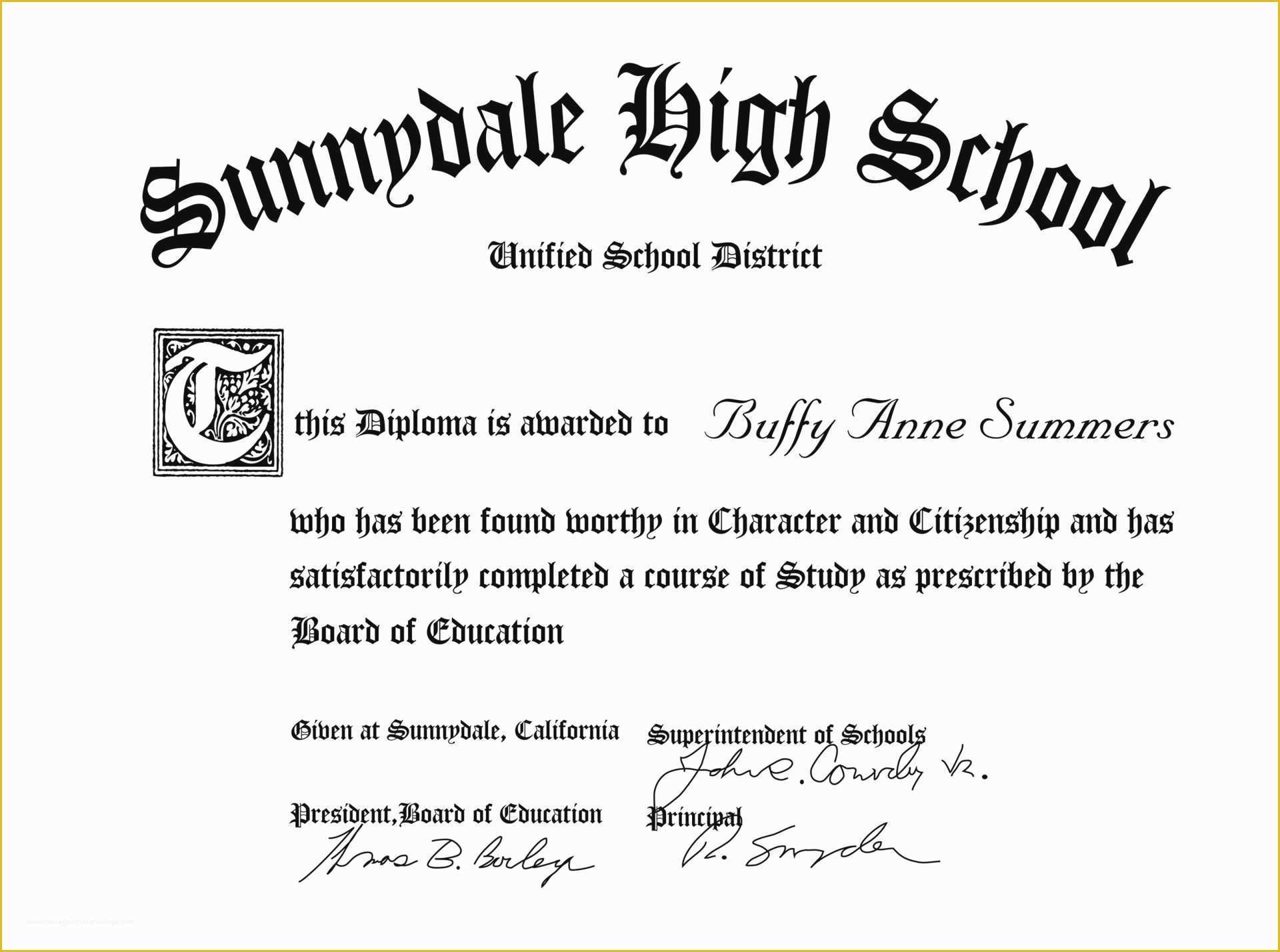 Free Fake High School Diploma Templates Of Inspirational Homeschool High School Diploma Template