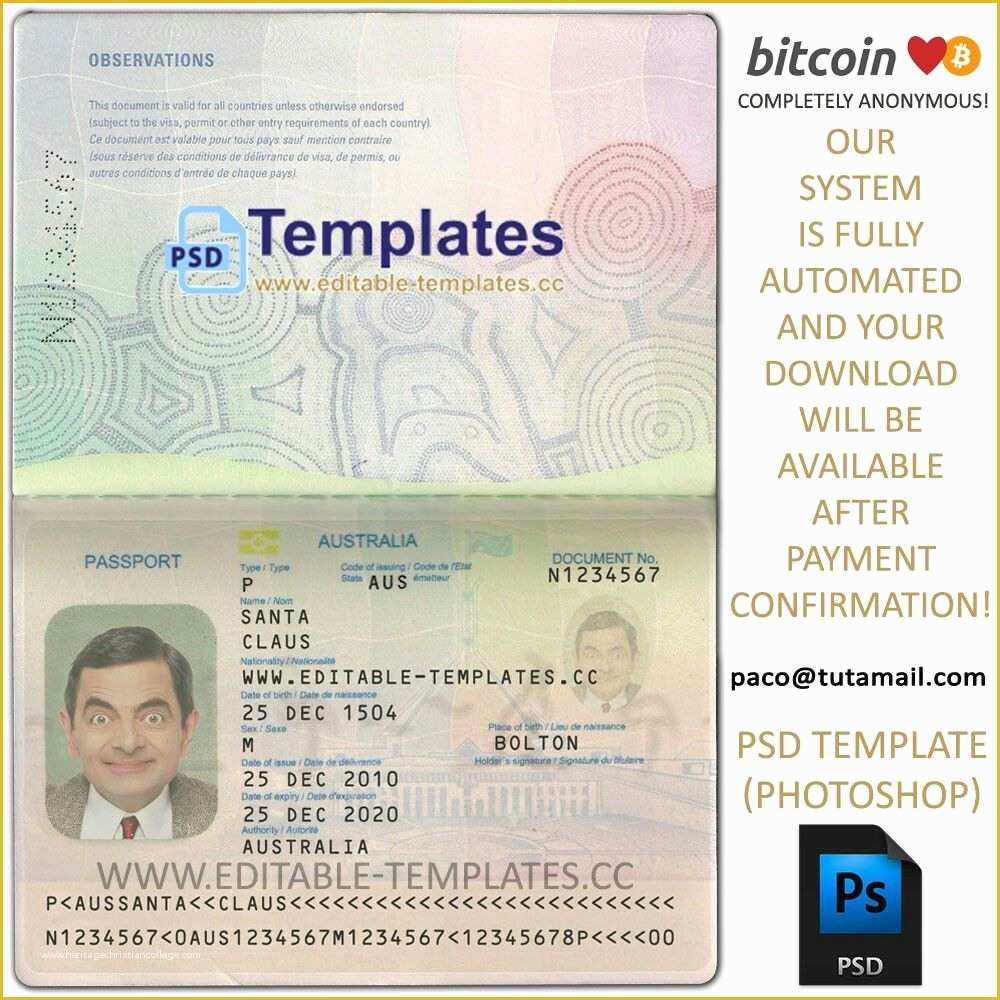 Free Fake Id Templates Online Of Editable Passport Templates