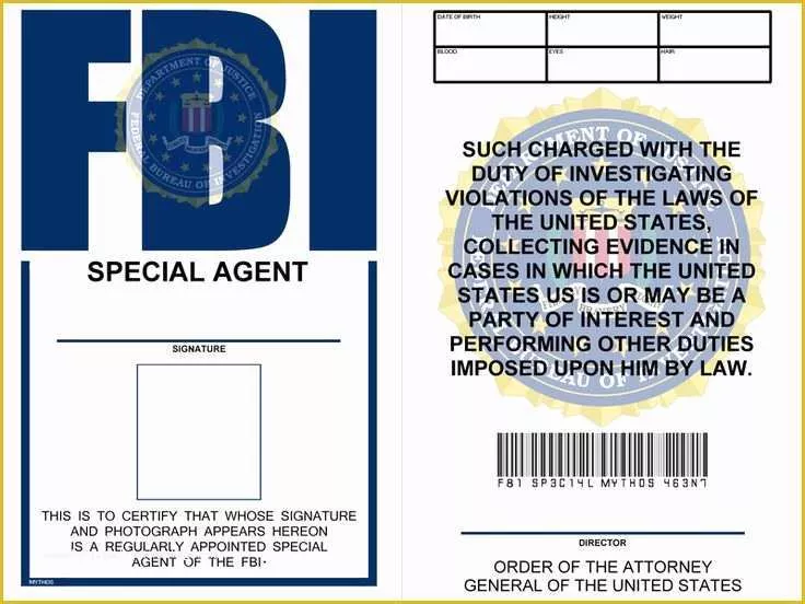 Free Fake Id Templates Online Of Template for Badge Fbi Badge Template Free