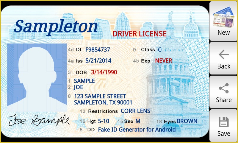 Free Fake Id Templates Online Of Texas Drivers License Number Generator