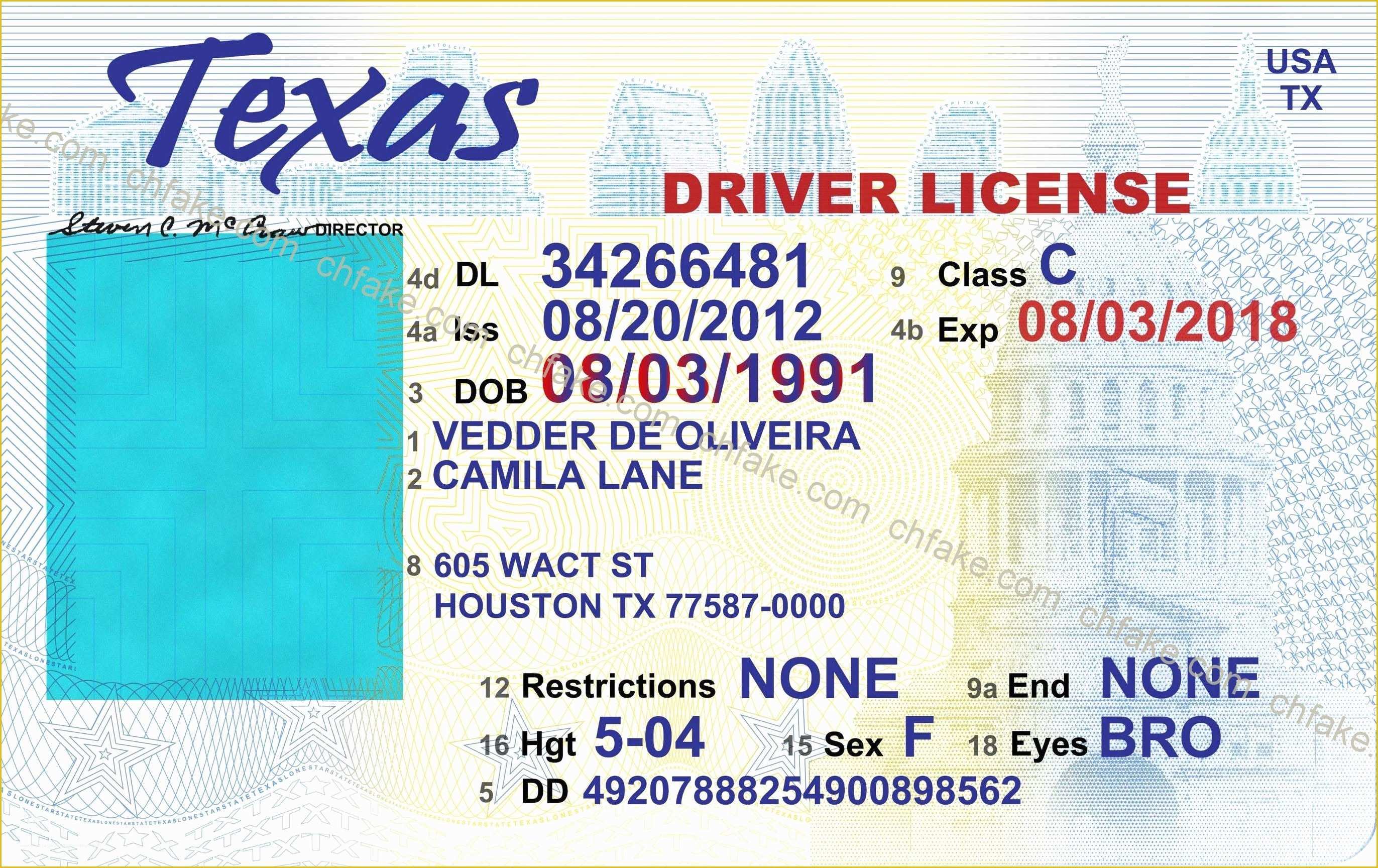 Free Fake Id Templates Online Of Texas Drivers License Template Beepmunk