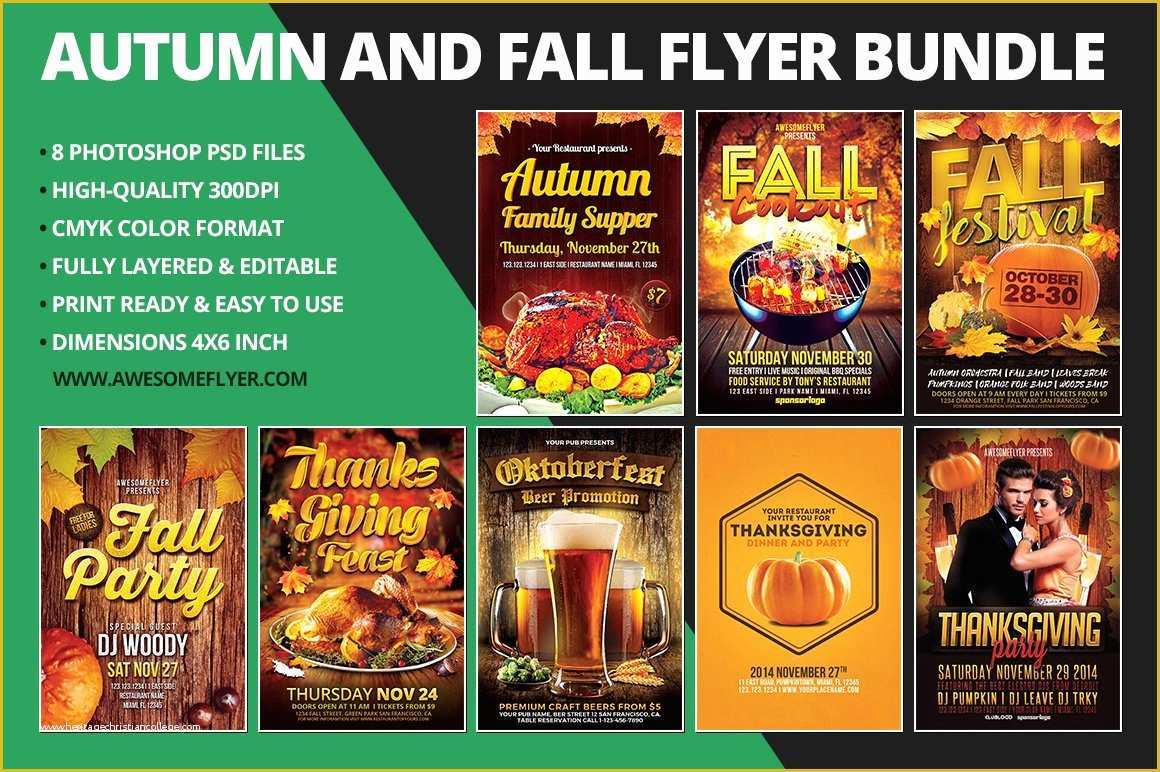 Free Fall Flyer Templates Of Autumn & Fall Flyer Template Bundle Flyer Templates