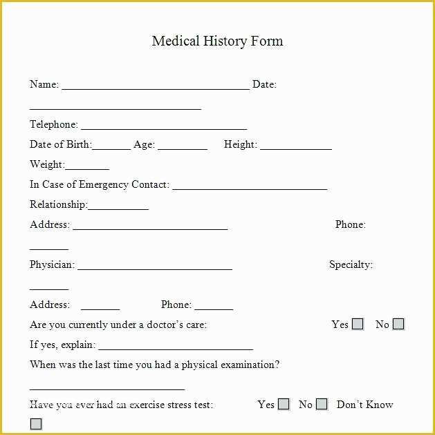Free Family History Templates Of Family Medical History Questionnaire form Sample