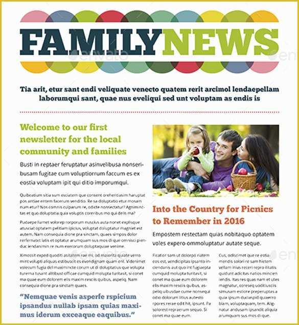 Free Family Newsletter Template Of 9 Family Newsletter Template Free Psd Pdf Documents