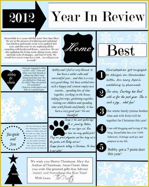 Free Family Newsletter Template Of A Year In Review Christmas Letter and Template Stonegable