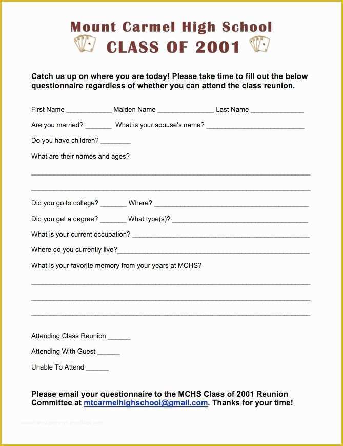 Free Family Reunion Survey Templates Of How to Make A Questionnaire for A High School Reunion