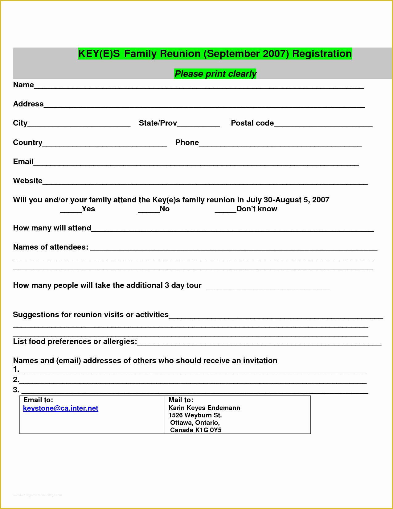 Free Family Reunion Survey Templates Of Reunion Activities