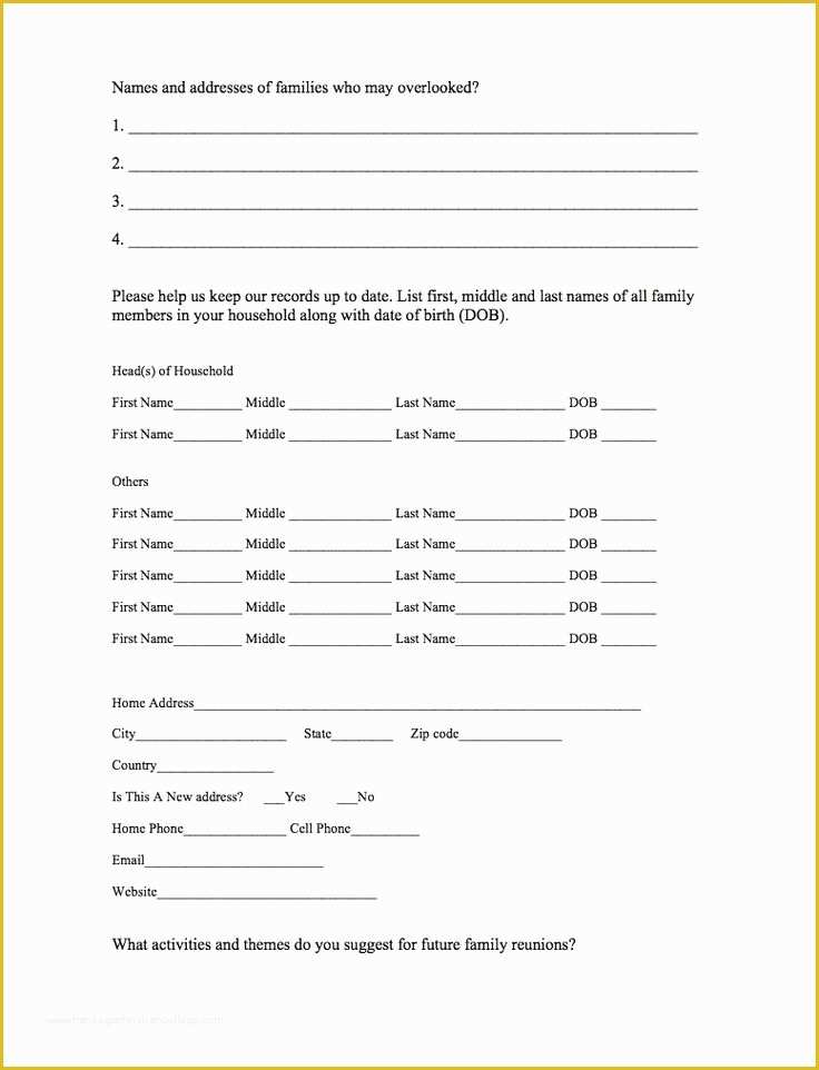 Free Family Reunion Survey Templates Of Survey for Family Reunion Google Search