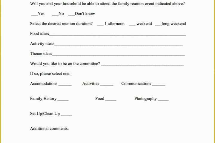 Free Family Reunion Survey Templates Of Survey for Family Reunion Google Search