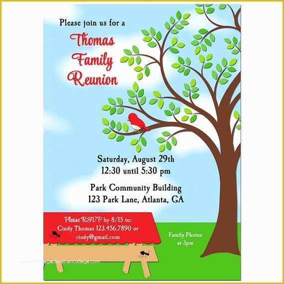 Free Family Reunion Website Template Of Family Reunion Picnic Bbq Park Invitation Printable or