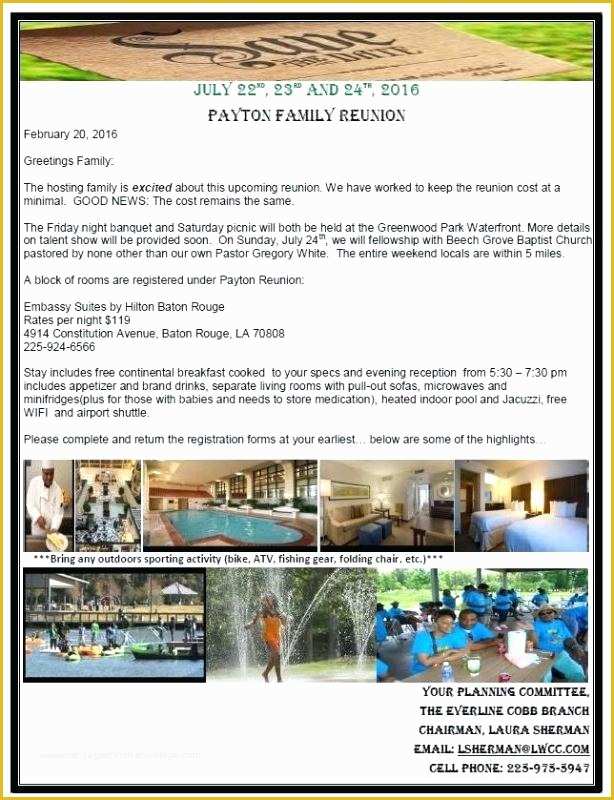 Free Family Reunion Website Template Of Free Family Reunion Itinerary Template Class Other Samples