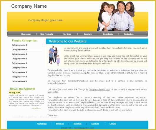 Free Family Website Templates Download Of Free Family Web Template