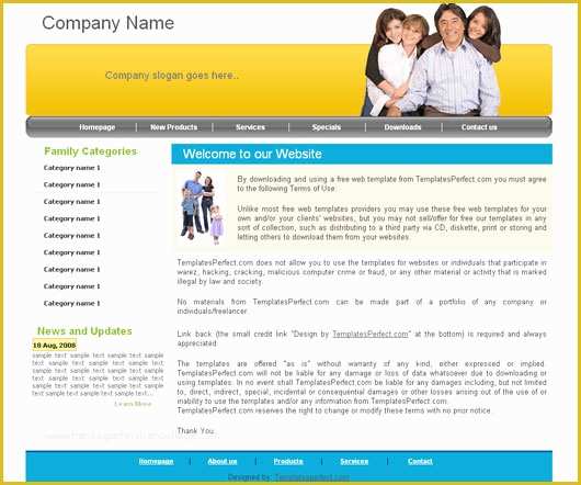Free Family Website Templates Download Of Free Family Web Template