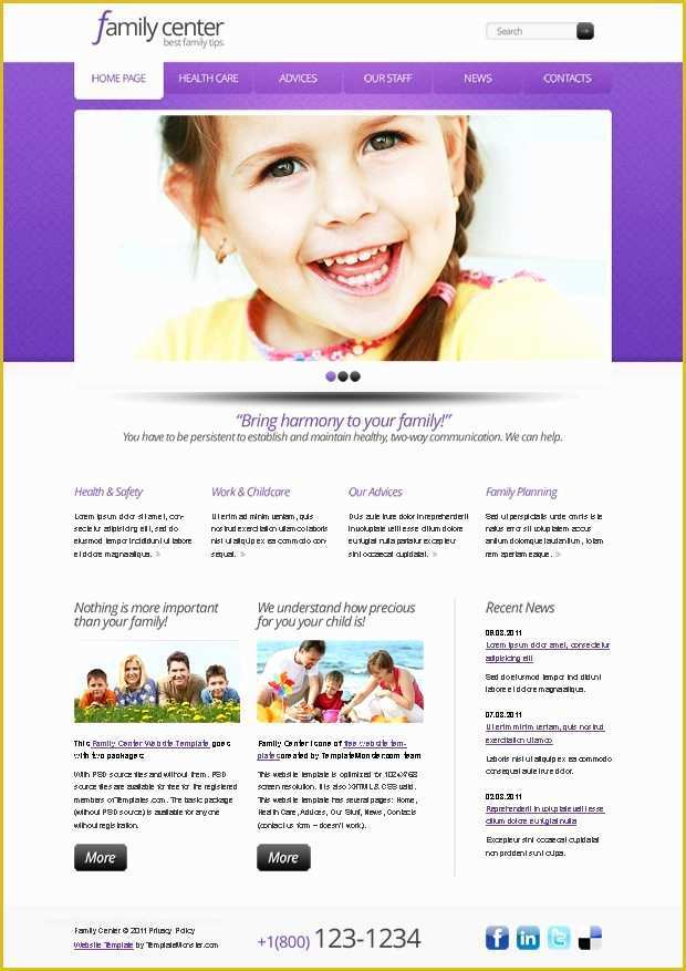 Free Family Website Templates Download Of Free Website Template In Clean Style for Family Center