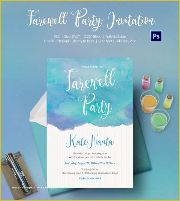 Free Farewell Invitation Templates Of Farewell Party Invitation Template 25 Free Psd format