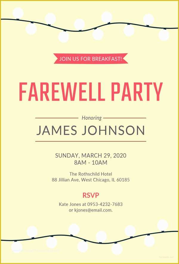Free Farewell Invitation Templates Of Farewell Party Invitation Template 29 Free Psd format