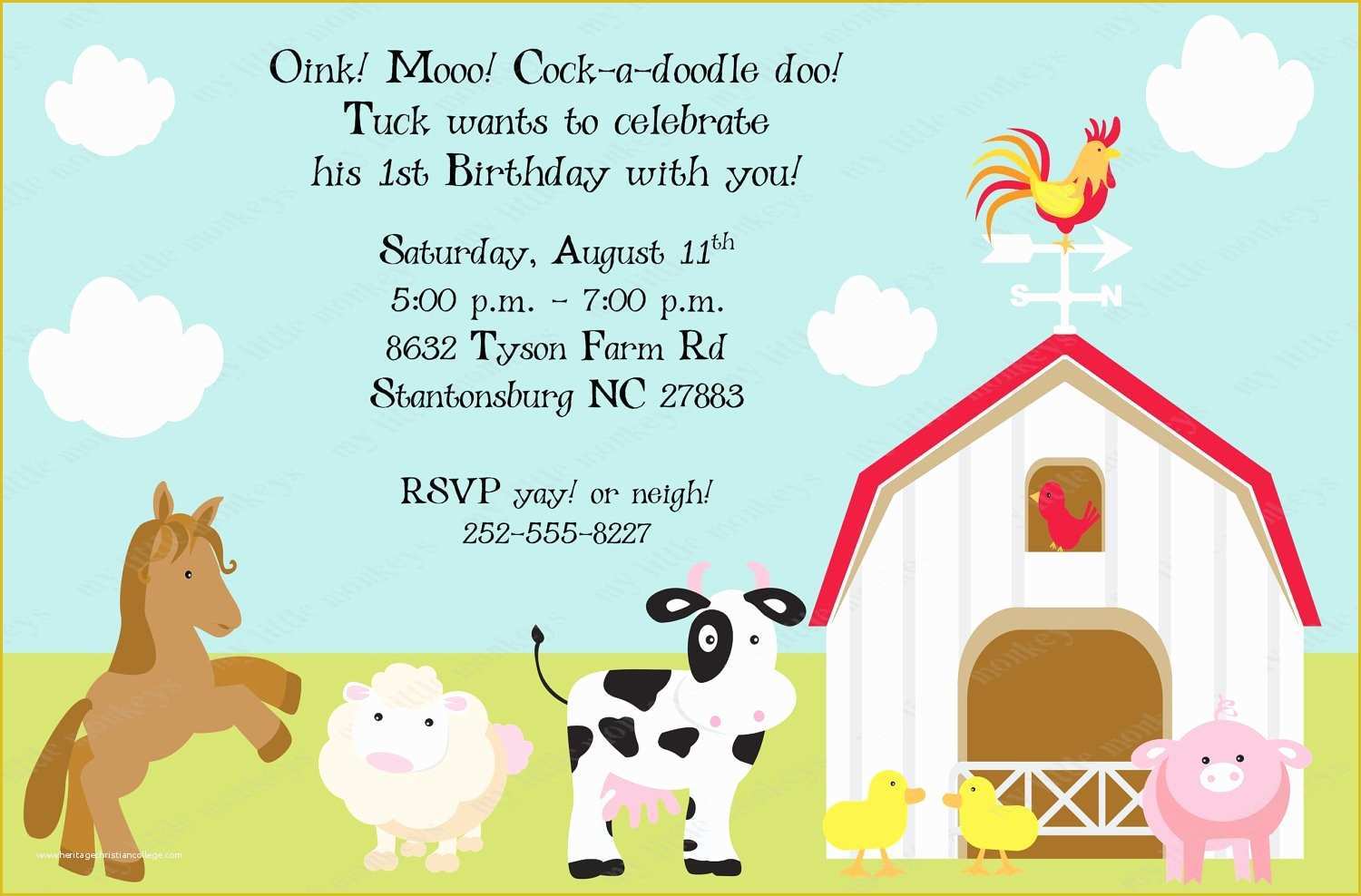 Free Farm Birthday Invitation Templates Of 10 Farm Birthday Invitations with Envelopes Free