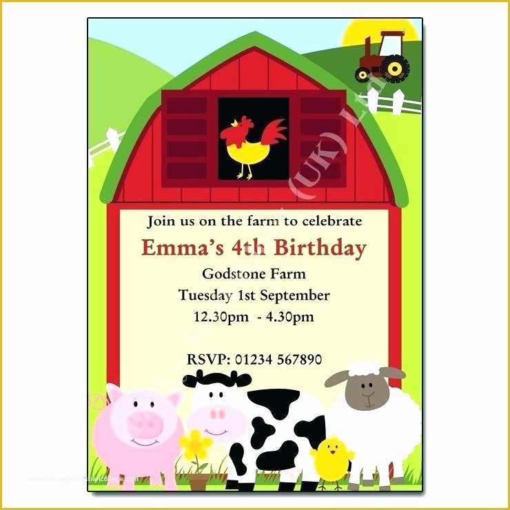 Free Farm Birthday Invitation Templates Of Farm Animal Birthday Invitation by Ideas Rustic Wedding