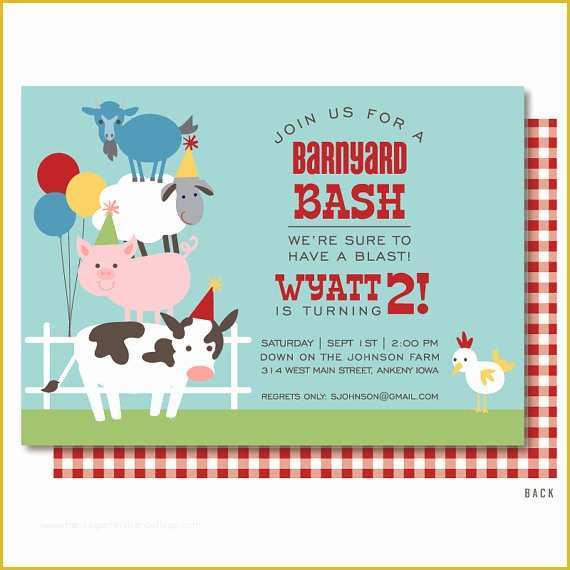 Free Farm Birthday Invitation Templates Of Farm Birthday Invitation Barnyard Birthday Invitation Farm