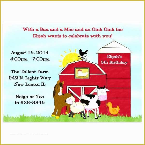 Free Farm Birthday Invitation Templates Of Farm Birthday Party Invites Holidayinnknoxwest